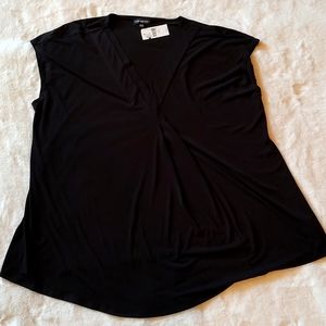 New Lane Bryant shhort sleeve black blouse, 22/24L